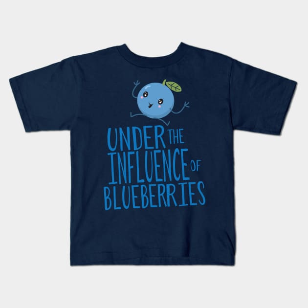 Under the Influence of Blueberries Kids T-Shirt by Jitterfly